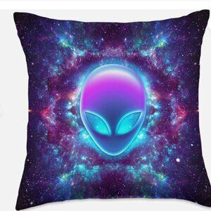 Alien Pillow 18" 18", Space, Galaxy, Area 51, Nebula, very good condition